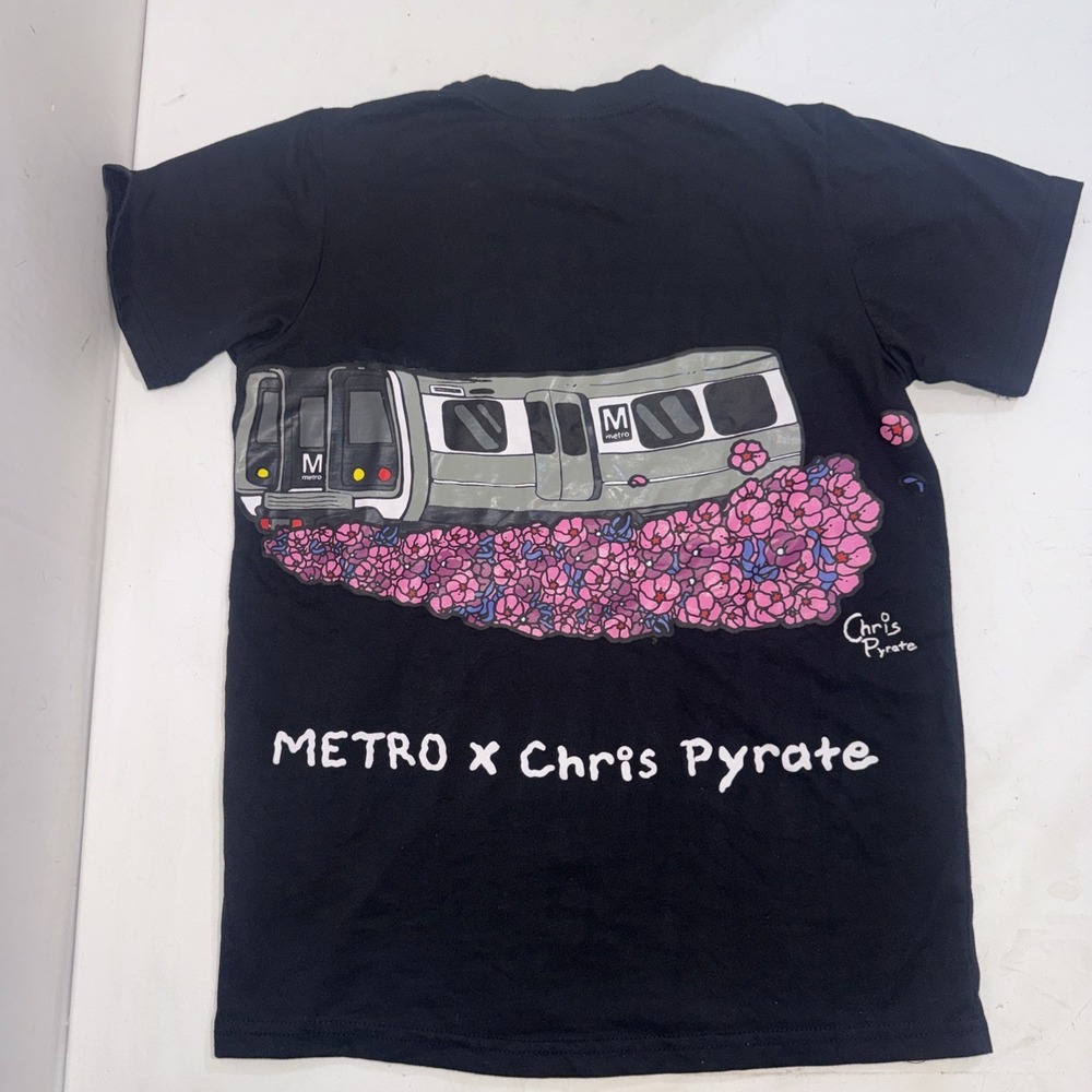 RARE Chris Pyrate X Metro Cherry Blossom All Over Print T-Shirt Medium